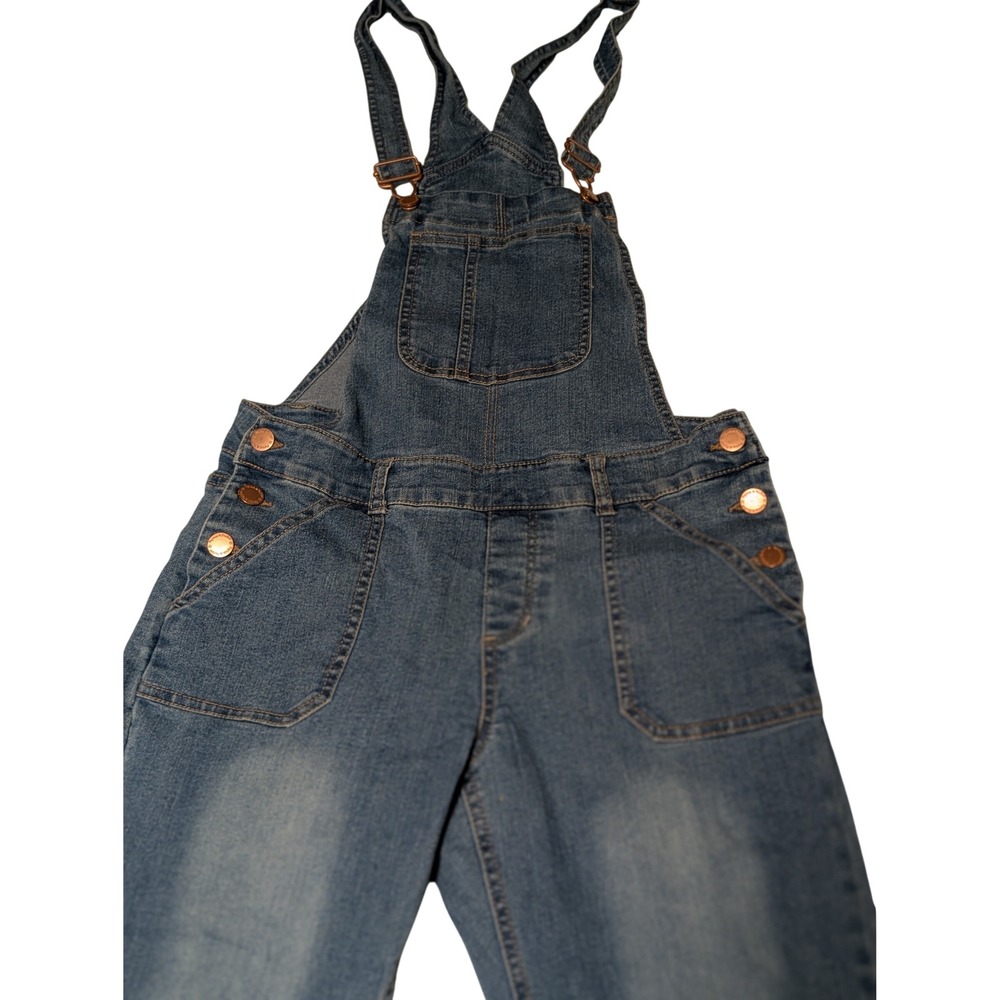 Peyton & Parker Women Denim Overalls Medium Wash Raw Hem Size 16 Regular